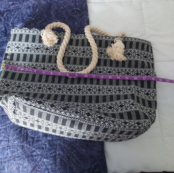 EUC (used once) zippered cloth tote bag - Picture 4 of 6